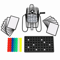 Jeu de Bingo Classique avec Cage Métallique, 75 Boules, Cartes et Marqueurs pour Fêtes de Famille, Logo Personnalisé OEM