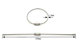 Bán buôn thép không gỉ vít khóa dây móc khóa cáp vòng chìa khóa - Product Image 4