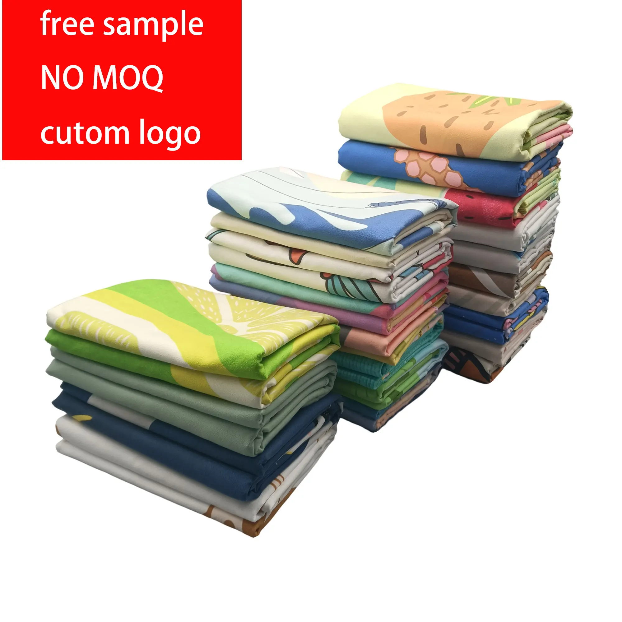 free design no MOQ custom printed microfiber beach towel sublimation printing sand free quick drying beach towel