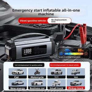 Inflador de neumáticos 4 en 1 <span class=keywords><strong>para</strong></span> coche, arrancador de batería portátil, bomba de aire, luz LED SOS <span class=keywords><strong>para</strong></span> coches familiares de gasolina y diésel - Product Image 2