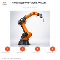 Robot de soudage intelligent Mingzhida, bras articulé à 6 axes, moteur PLC, portée de 20 kg et 1760 mm, soudage servo-électrique laser TIG MIG MAG
