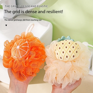 Zenidoo Creative Modern Flower-Shaped Fruit Bath Ball Cute PE Foam Tennis <b>Scrubbing</b> Bath Ball Hanging Design for Children Adults - Product Image 2
