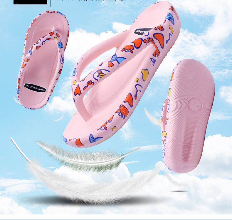 Summer Slippers Non-Slip Outside Flip Flops Breathable Thick-Soled Flip-Flops Slippers Women