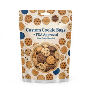 Bolsa de plástico laminado de calidad alimentaria para galletas, sellado hermético, hasta 10 colores, se acepta ajuste OEM, envío puerta a puerta. - Product Image 1