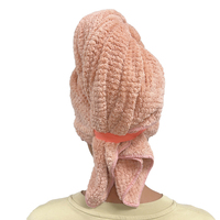 Grandes serviettes en microfibre pour femmes TURBAN confortable pour le séchage des cheveux avec bande élastique Serviettes pour cheveux secs
