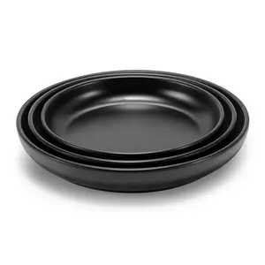 Logo personnalisé 100% plats ronds noirs en mélanine assiettes arabes en mélamine plats de service à soupe profonds - Product Image 1