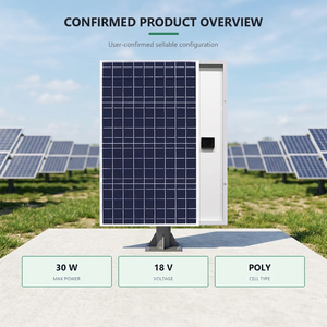 แผงโซลาร์เซลล์แก้วโพลีคริสตัลไลน์ 30W 18V - Product Image 3
