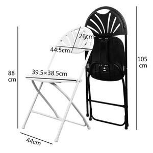 Sedia Pieghevole <span class=keywords><strong>in</strong></span> Acciaio e Plastica con Schienale a Ventaglio, Moderna, Comoda e Resistente per Scuola, Eventi, Feste e <span class=keywords><strong>Giardino</strong></span> - Product Image 4