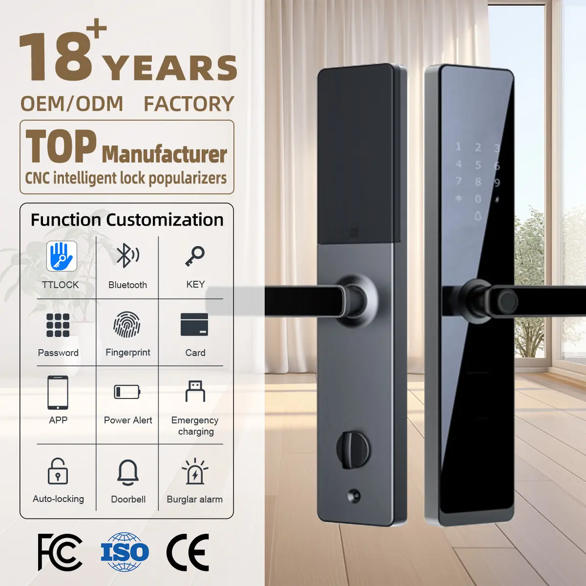 Ttlock Smart lock Passwort Keyless Entry Cerradura Inteli gente Card Finger abdruck Elektronisches Haustür schloss Intelligentes Türschloss