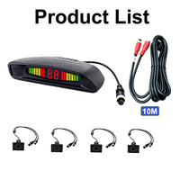 Système de détection d'obstacles par radar pour chariot élévateur 12V 100V étanche avec écran en forme de croissant, 4 capteurs de recul numériques IP67, ODM/OEM