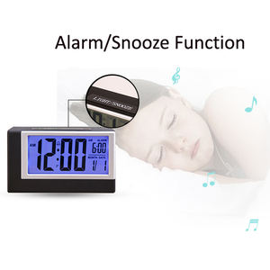 <span class=keywords><strong>Réveil</strong></span> numérique électronique rétro simple avec rétroéclairage, fonction snooze, calendrier et radio, optionnel pour chambre d'enfant, maison ou bureau - Product Image 6