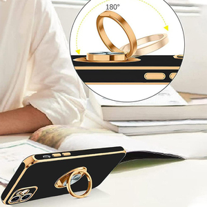 <span class=keywords><strong>Coque</strong></span> de téléphone portable souple de haute qualité, best-seller, anti-chute, électro-plaquée, avec anneau rotatif à 360 degrés, design 3D, support - Product Image 3