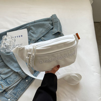 Sac bandoulière portable en polyester pour femme, sac de poitrine, sac banane, sac de taille style sportif, broderie tendance