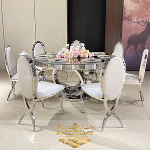 Mesa de comedor en plata SCR Drive Optoacoplador Pedestal Base <span class=keywords><strong>Metal</strong></span> Comedor Restaurante Acero inoxidable Moderno - Product Image 6