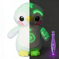 Peluche personnalisée lumineuse à dessiner, jouet en peluche réutilisable qui s'illumine avec stylo UV, animal en peluche créatif pour enfants, jouet éducatif DIY personnalisé