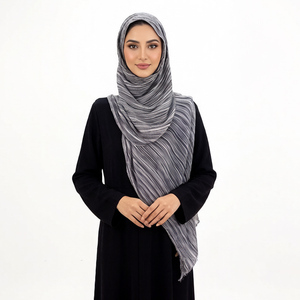 <span class=keywords><strong>Ropa</strong></span> Islámica, Khimar Personalizado con Rayas <span class=keywords><strong>de</strong></span> Diseñador, Tela Viscosa, Hijabs para Mujeres Musulmanas, Chal <span class=keywords><strong>de</strong></span> Rayón Modal Crepé Texturizado - Product Image 2