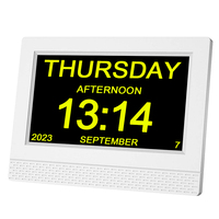 7 "calendrier numérique jour semaine horloge grand affichage bureau Simple réveil voix parler fonction pour la démence personnes âgées