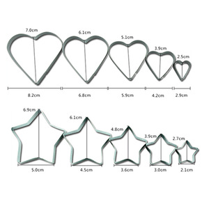 5-piece stainless steel cookie cutter <b>set</b>, geometric cake cookie cutter, chocolate slicer, mousse ring DIY <b>baking</b> kit - Product Image 3
