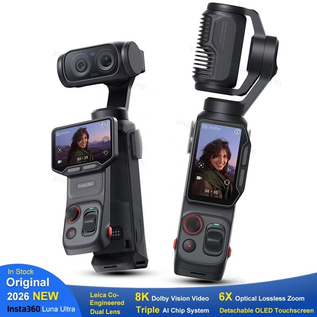 Insta360 Luna Ultra Pocket Camera 1 Inch Sensor 12x Zoom 3 Axis Gimbal Detachable OLED Screen Creator Vlog Camera Bulk Purchase
