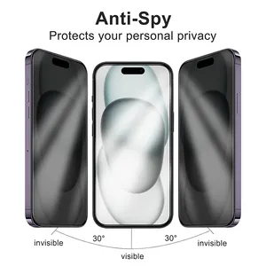 True 3d Stofvrije Privacy Gehard Glas Eenvoudig Te Installeren Anti-Kras Screenprotector Voor Iphone 15 14 13 12 11 Pro Max Xr