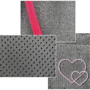 Juego de alfombrillas para coche de 4 piezas con diseño de corazón elegante ENERFERO, alfombrillas antideslizantes con borde rosa para Interior de coche - Product Image 2
