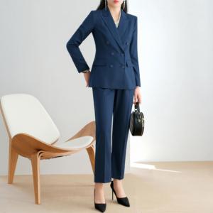 Diseño clásico <span class=keywords><strong>de</strong></span> color negro elegante <span class=keywords><strong>de</strong></span> doble botonadura Formal Casual Office Jacket Ladies Blazers <span class=keywords><strong>para</strong></span> <span class=keywords><strong>mujer</strong></span> - Product Image 2