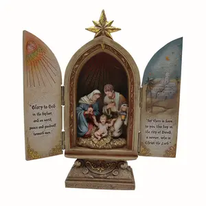 Bethlehem yıldızı oluşan bir kutsal aile ve üç kings özel reçine