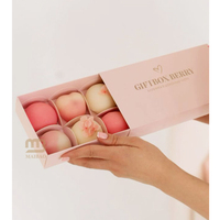 Boîte à dessert en carton de luxe personnalisée pour mochi Boîte d'emballage pliante en papier pour gâteau de beignet et de croissant Mochi Boîtes à pâtisserie avec séparateurs