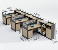 Bureau de travail modulaire en bois durable et moderne avec tiroir pour 2 à 8 personnes