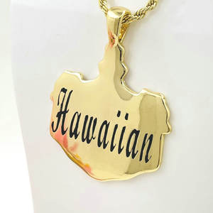 Collier avec grand pendentif d'armes hawaïennes JX265, personnalisable avec un nom, chaîne en émail, bijoux samoans en gros, pour femmes, hommes et garçons - Product Image 3