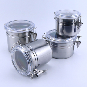 Barattolo in Acciaio <span class=keywords><strong>Inox</strong></span> con Coperchio, Grande, Personalizzabile, Portatile, Ermetico, Antigoccia, Pratico Regalo, Contenitore per Erbe Aromatiche - Product Image 4