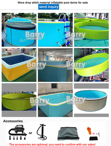 Guangzhou Barry comercial al aire libre suelo Pvc automático inflable piscina gota puntada tela seguridad Malla tela piscina - Product Image 3