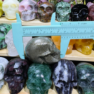 Calaveras mixtas de 2 pulgadas, venta al por mayor, calaveras de cristal naturales, calaveras de pirita para piedras curativas - Product Image 6