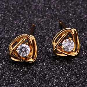 جودة عالية الفولاذ المقاوم للصدأ المجوهرات الكلاسيكية مكعب زركونيا القرط الجنيه الإسترليني عشيق للفتيات - Product Image 2