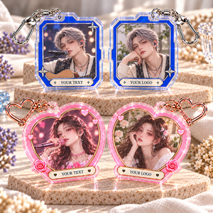 Llavero de Acrílico Transparente Personalizado de Doble Cara con Foto de Ídolo, con Imagen Intercambiable para Mercancía de Fans, OEM ODM - Product Image 1