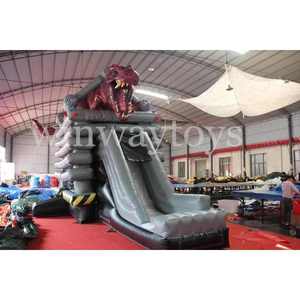 บ้านไดโนเสาร์แบบกระโดดได้ T-Rex บ้านไดโนเสาร์เด้งและสไลด์คอมโบสำหรับความบันเทิงสำหรับเด็ก