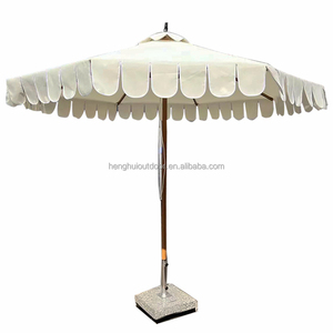 Sombrilla de Jardín Grande Estilo Vintage con Flecos Rosados <span class=keywords><strong>para</strong></span> Terraza, Patio o Mercado, con Borde Festoneado - Product Image 4