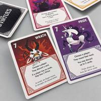 Jeu de cartes à collectionner SINS & VIRTUES Booster Pack avec illustrations personnalisées, en papier, portable et écologique pour collection d'anime