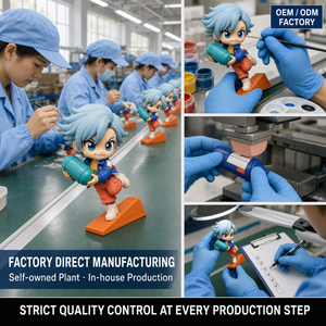 โรงงานผลิตฟิกเกอร์อนิเมะสาวชิบิแบบ OEM ตามสั่ง ของสะสม PVC ฟิกเกอร์แคปซูลสีเขียวอมฟ้า ของเล่นศิลปะสำหรับนักสะสม - Product Image 2