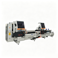 Máquina de corte de doble cabezal CNC para PVC, máquina para fabricar puertas y ventanas, personalizada, con 40 piezas de aluminio, automática