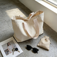 Grand sac fourre-tout en toile pour femme avec logo personnalisé, longue poignée, en coton épais, réutilisable, pour publicité extérieure