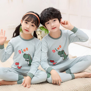 Set <span class=keywords><strong>pigiama</strong></span> a maniche lunghe traspirante dinosauro personalizzato per bambini Set di indumenti da notte per neonati in cotone Set di vestiti per bambini per ragazzi - Product Image 3
