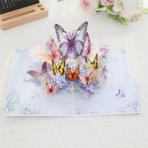 Fleurs papillons 3D Pop UP mères anniversaire carte postale Invitations de mariage cartes Saint Valentin anniversaire cadeaux carte de voeux - Product Image 3