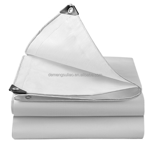 Bâche en PE 200 GSM blanche avec œillets en aluminium renforcés sur mesure, imperméable et résistante au vent, pour camion, tente, <span class=keywords><strong>remorque</strong></span> - Product Image 3