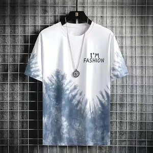 T-<span class=keywords><strong>shirt</strong></span> <span class=keywords><strong>vintage</strong></span> à manches courtes Shanshao Apparel pour homme, nouvelle collection été, motif dégradé tendance, style coréen - Product Image 4