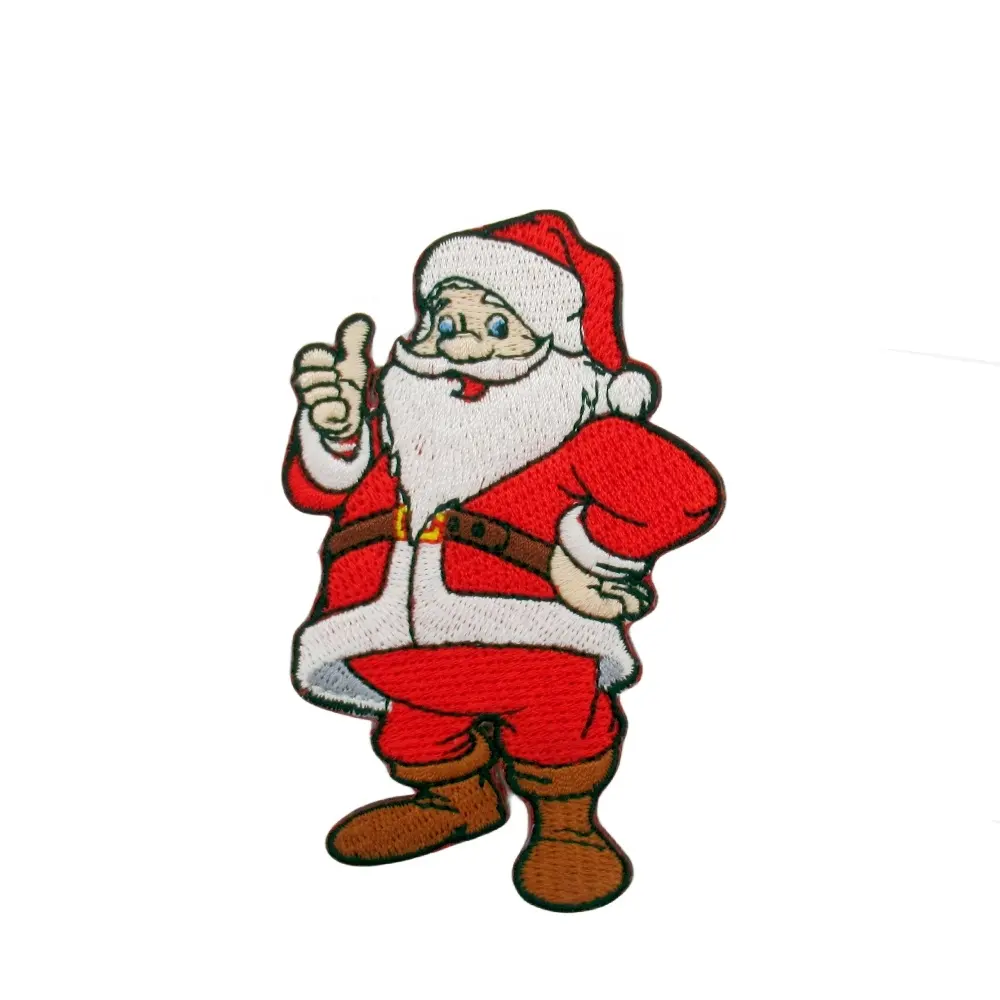 DIY Christmas 3*2.5 Inch Embroidered sticker patch Winter Stitched fabric badge Father Christmas embroidery iron on patch for ki