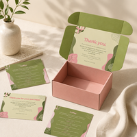 Boîte d'expédition rose clair personnalisée avec enveloppe à sceau de cire, carton écologique pour thé et boîte d'abonnement