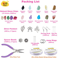 Kit de fabrication de bracelet à breloques en cristal naturel DIY, fournitures de fabrication de bijoux, kit de jouets pour filles