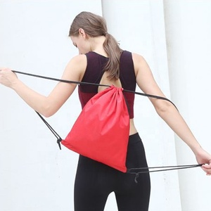 Big Capacity Light Weight Printed Promotional Polyester Nylon Gym Sport Bag Shopping Backpack Drawstring Bags