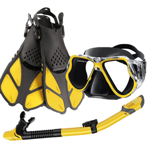 WL SCS5201 Ensemble de plongée et de snorkeling 3 pièces avec lunettes HD, tuba et palmes en silicone entièrement étanches - Livraison gratuite - Product Image 4
